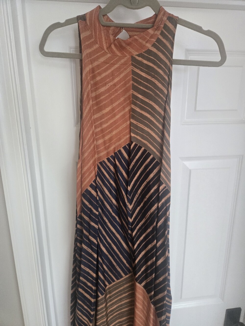 FARM Rio for Anthropologie Geometric Stripe Halter Dress (Size Small)